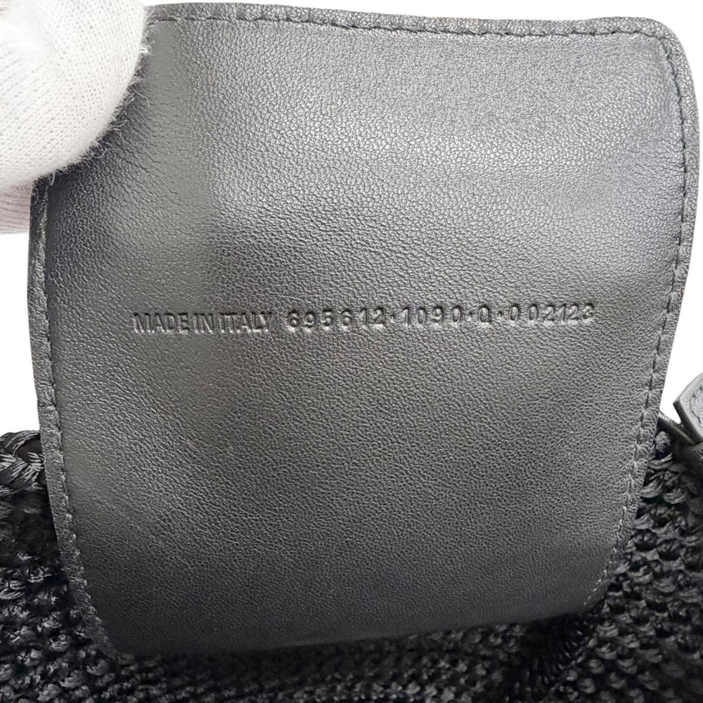 BALENCIAGA 695612 Ibiza Small Strap Logo 2-Way Basket Bag Summer Handbag Shoulder Black Made in Italy Women's with Dust — Like New