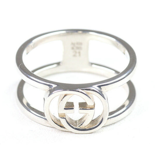 Gucci Interlocking Wide Band Sterling Silver (Ag925) Size 21 (Actual Measurements: Just under 20)