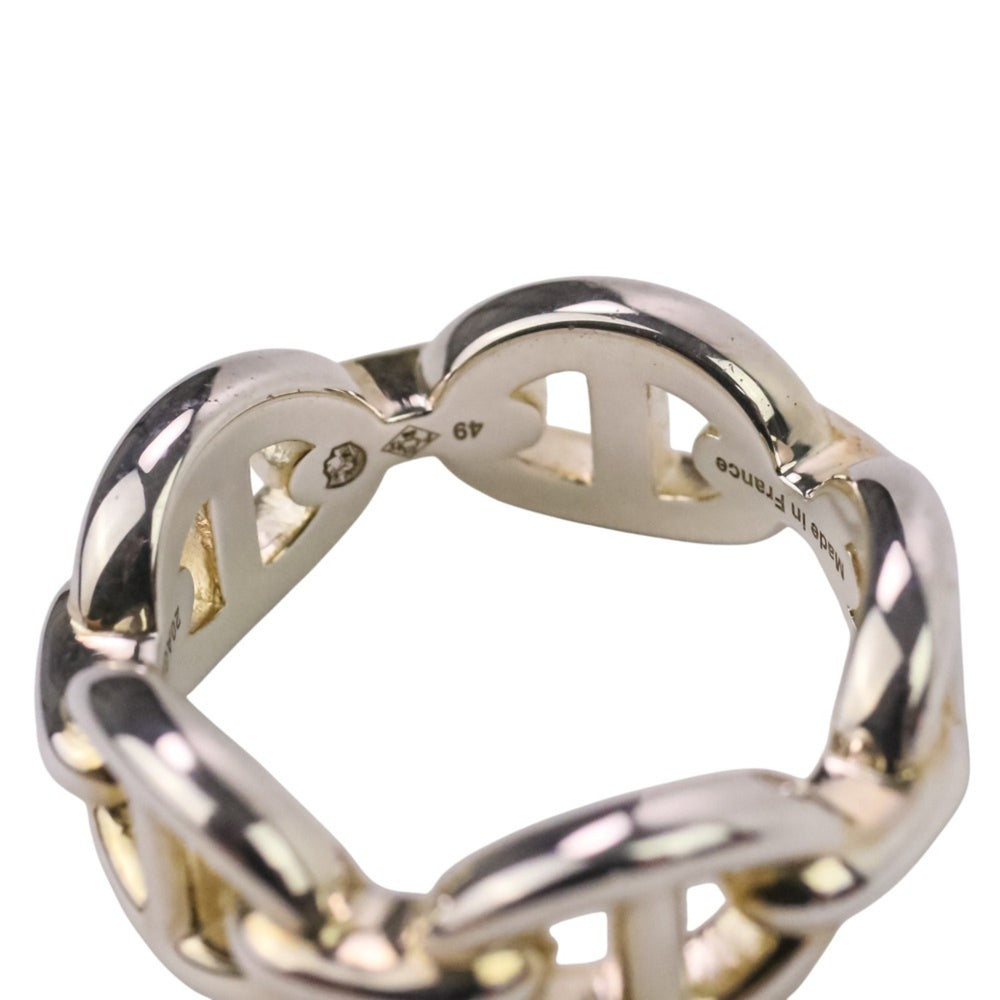HERMES Chaine d'Ancre Enchaine PM AG925 Ring, Size 49 (equivalent), Silver, Women's — Like New