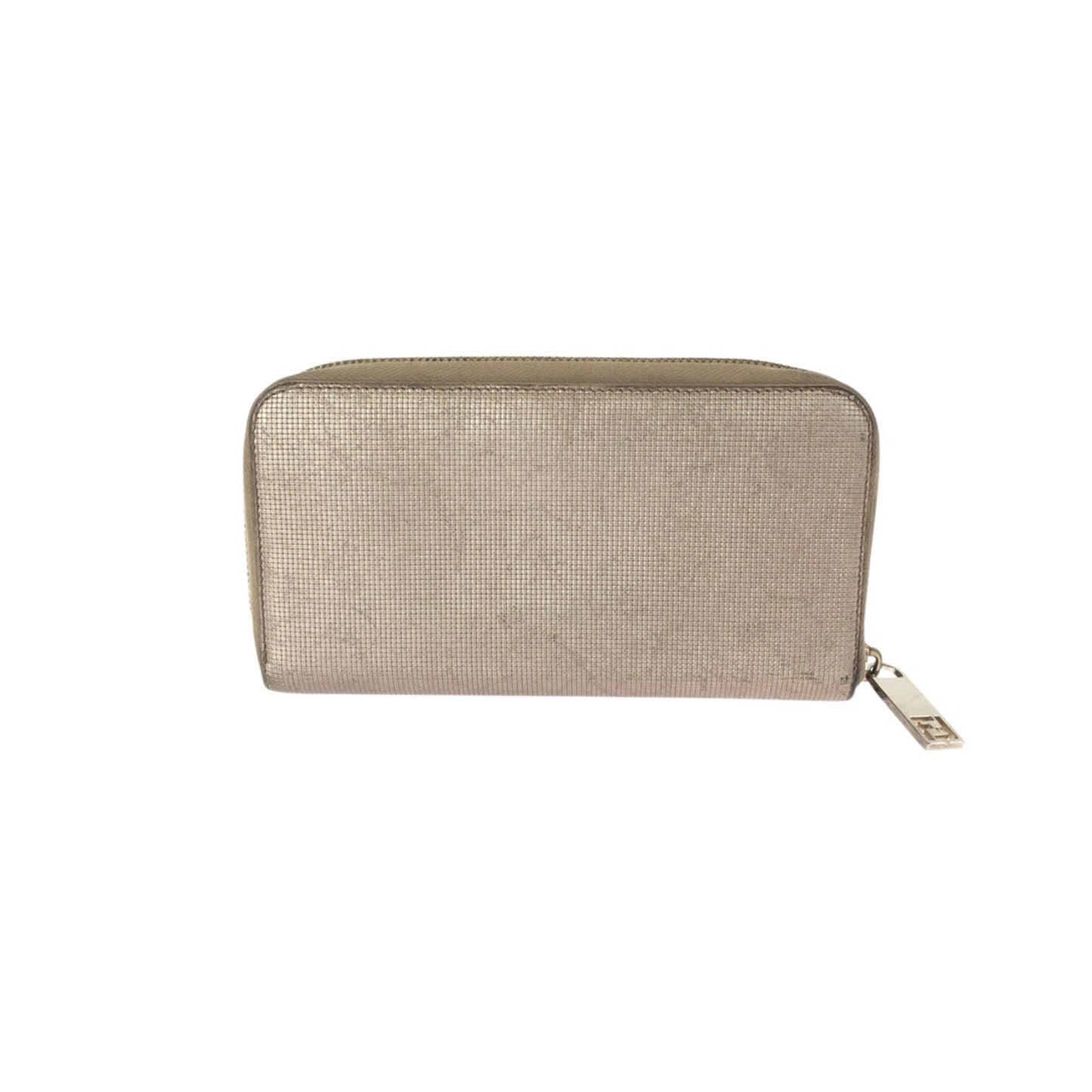 FENDI Salmon Pink Leather Wallet with Gold Hardware, Round Zipper, 8M0024, Women's