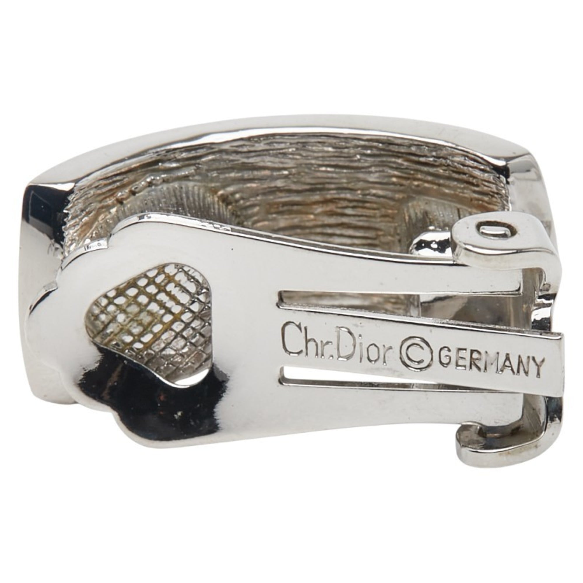 Christian Dior Dior logo earrings in silver metal for women.