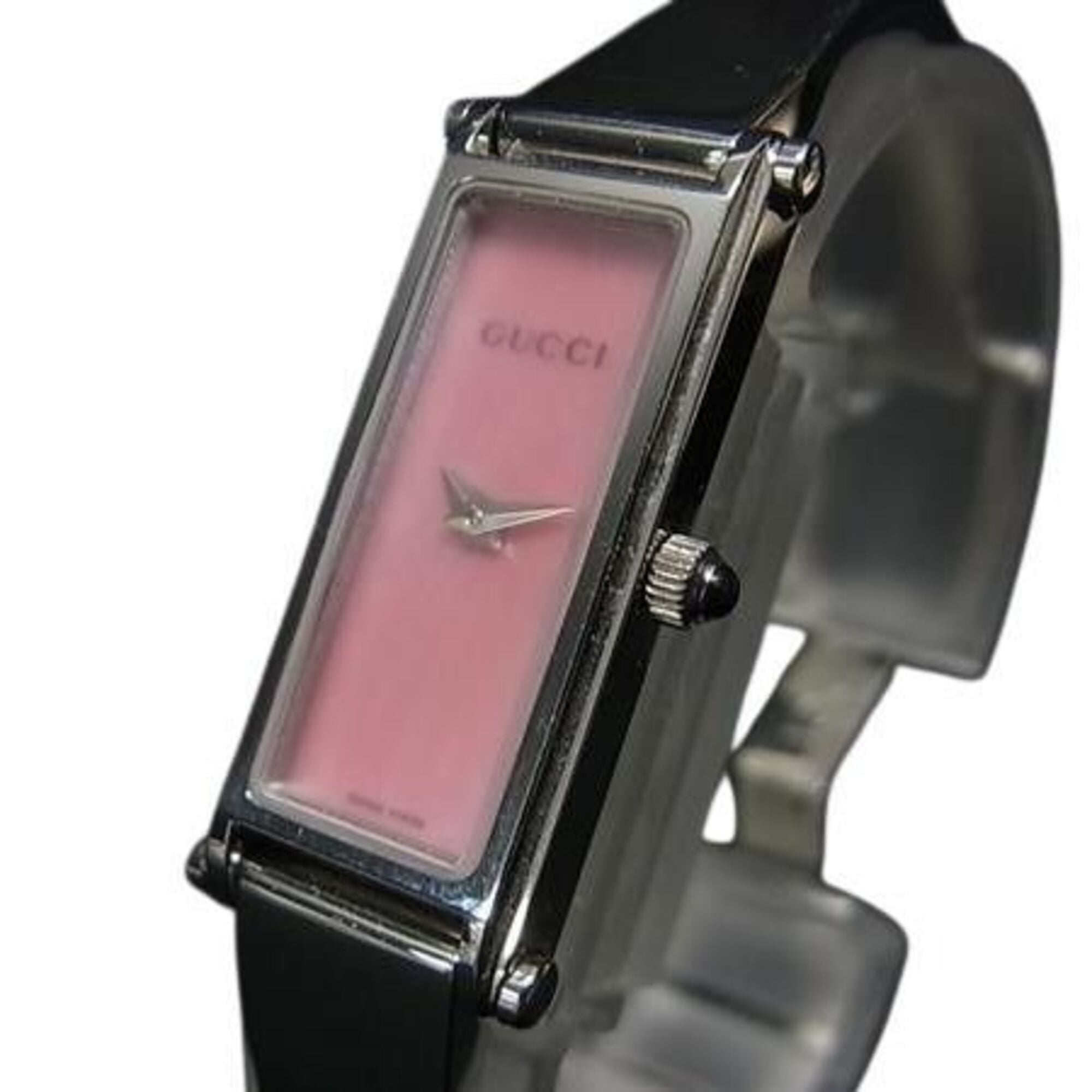 GUCCI Bangle Watch 1500L Silver Pink Mother-of-Pearl Dial Stainless Steel Women's 2-Hand Quartz — Good