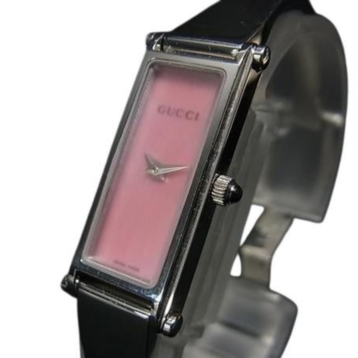 GUCCI Bangle Watch 1500L Silver Pink Mother-of-Pearl Dial Stainless Steel Women's 2-Hand Quartz — Good