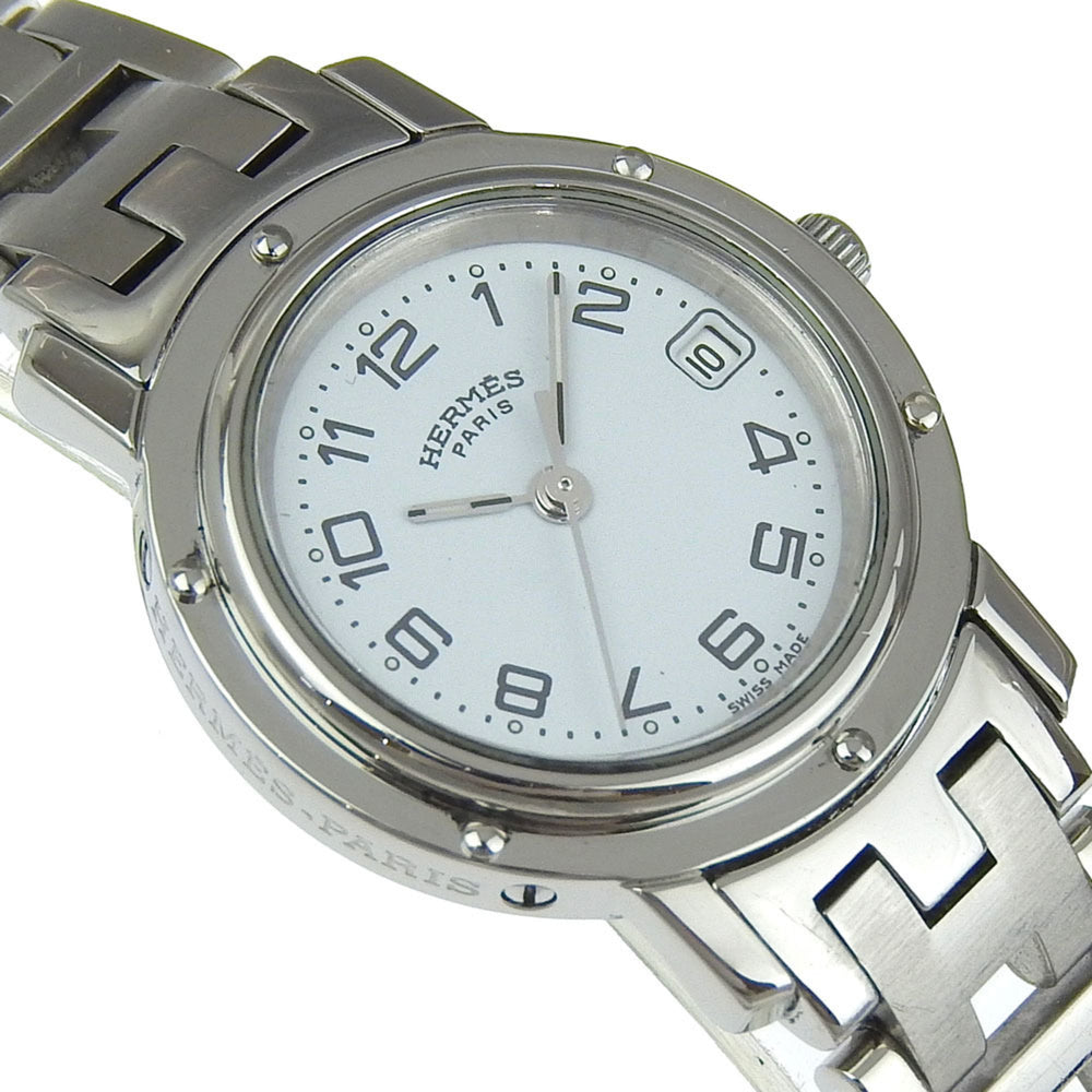 Hermes HERMES Clipper Watch CL4.210 Stainless Steel Quartz Analog Display White Dial Women's S212224805 — Good
