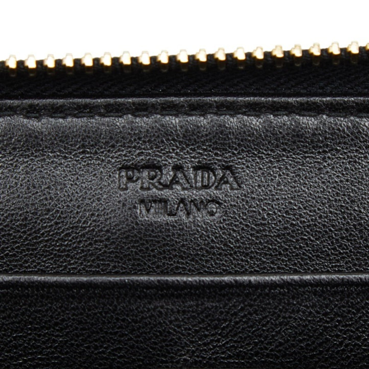 Prada Flower Hula Hawaii Long Wallet Black Leather Women's PRADA