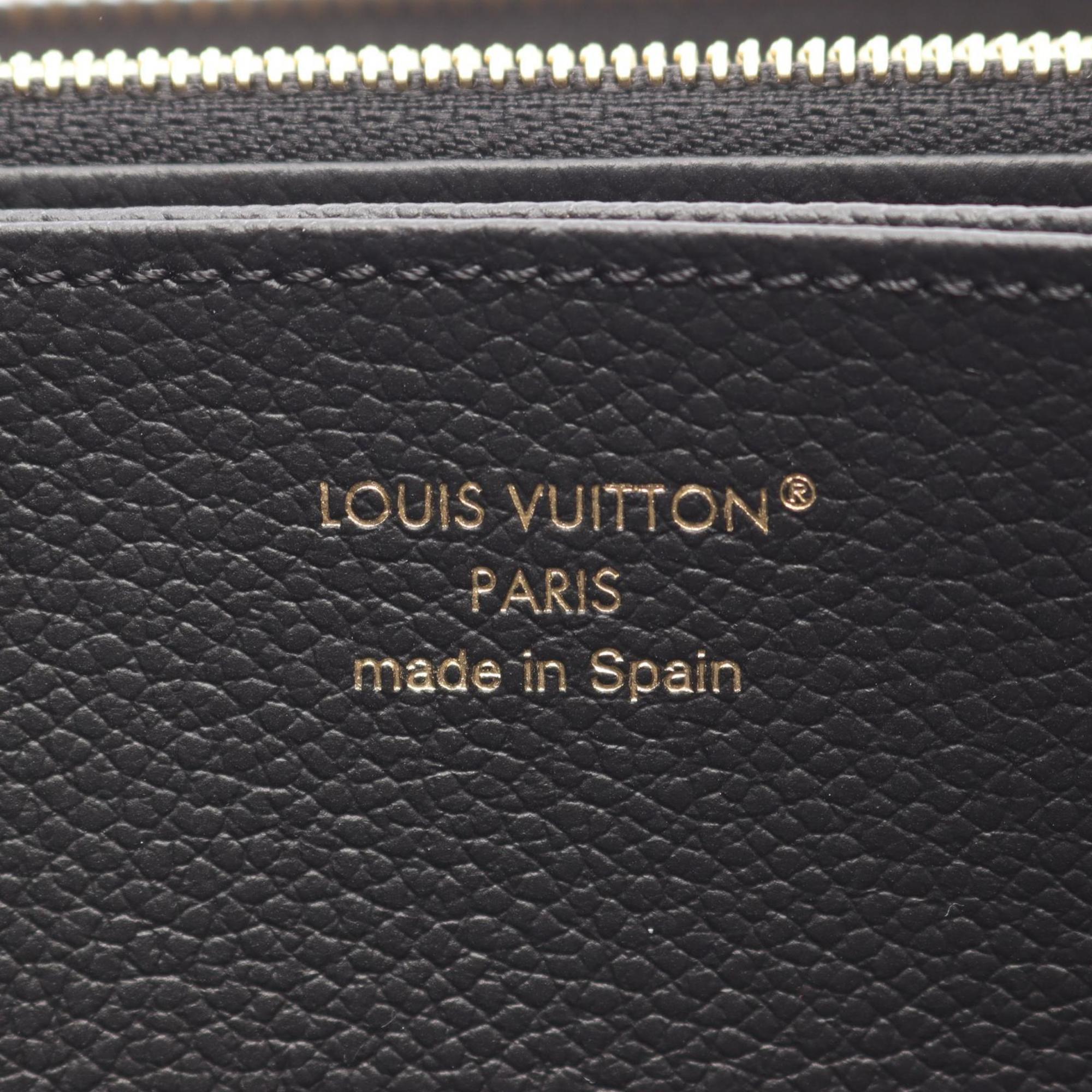Louis Vuitton Zippy Wallet, Monogram Empreinte Leather, Round Long Women's, Black, M61864