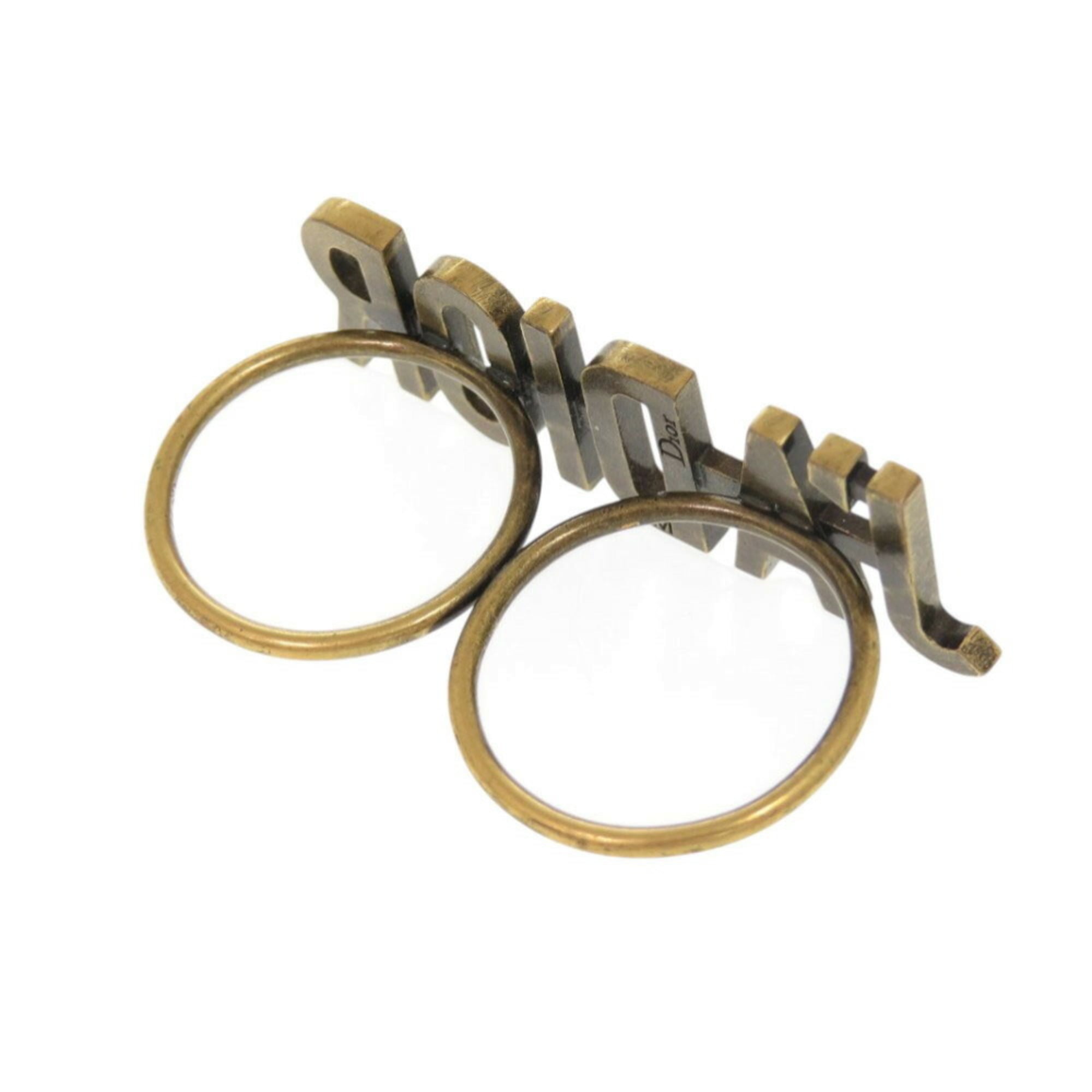 Like new Christian Dior J'ADIOR double finger ring, metal, size M, gold, 1284 — Like New