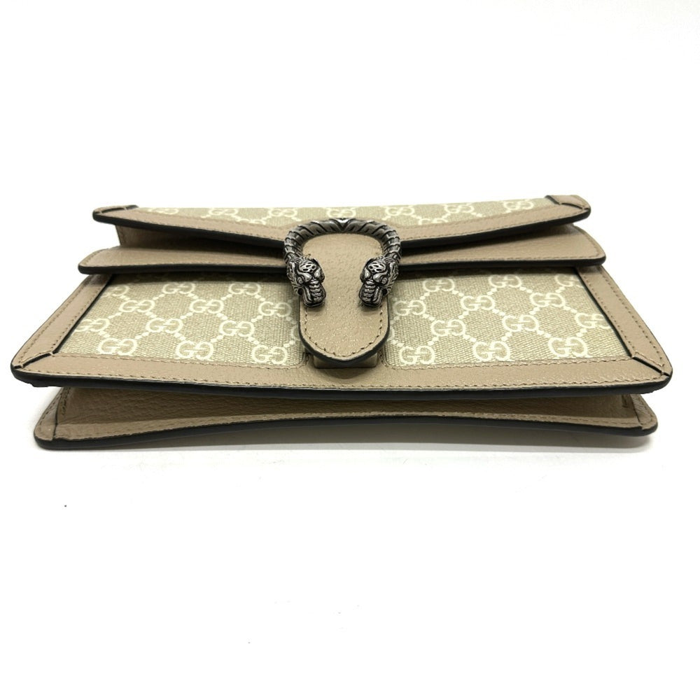 GUCCI 499623 GG Dionysus Chain Shoulder Bag Supreme Canvas Women's Beige — Like New