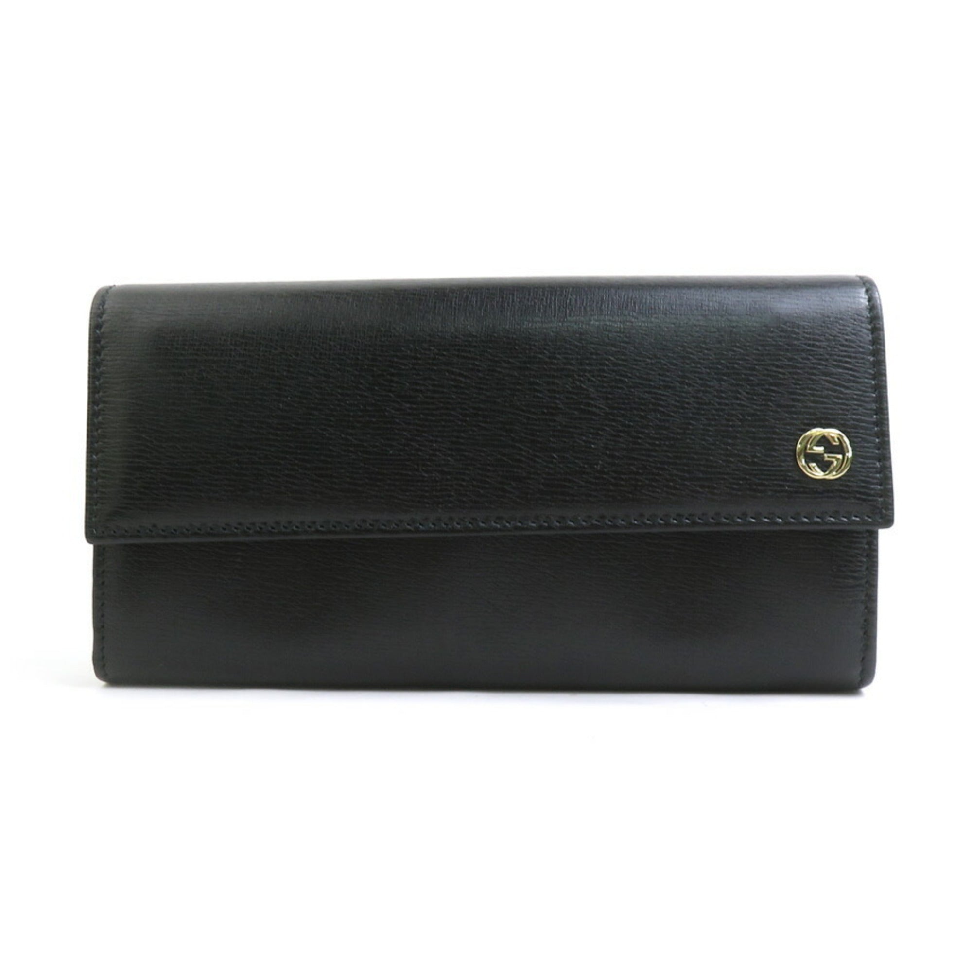 GUCCI Long Wallet Interlocking G Leather Black Men's Women's 309702 h31192a