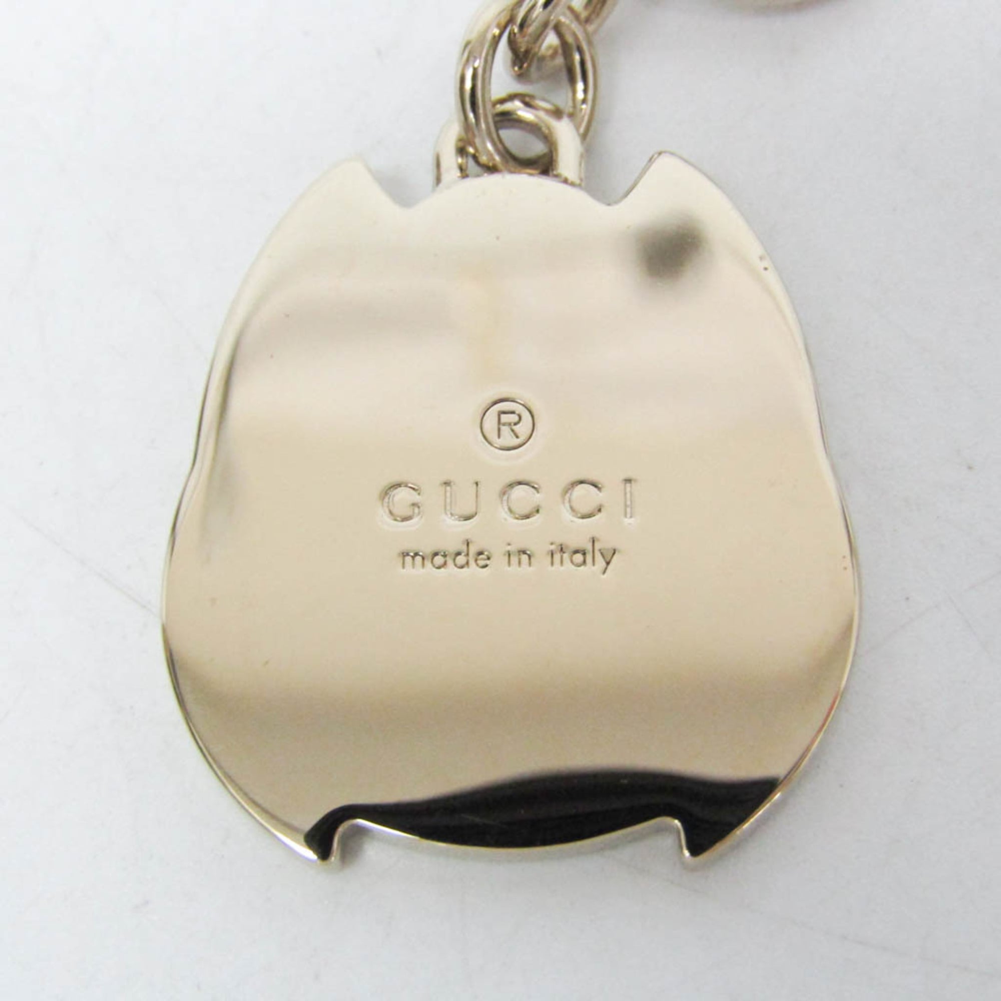 Gucci Metal Keyring Charm Silver,Light Green Owl charm — Like New