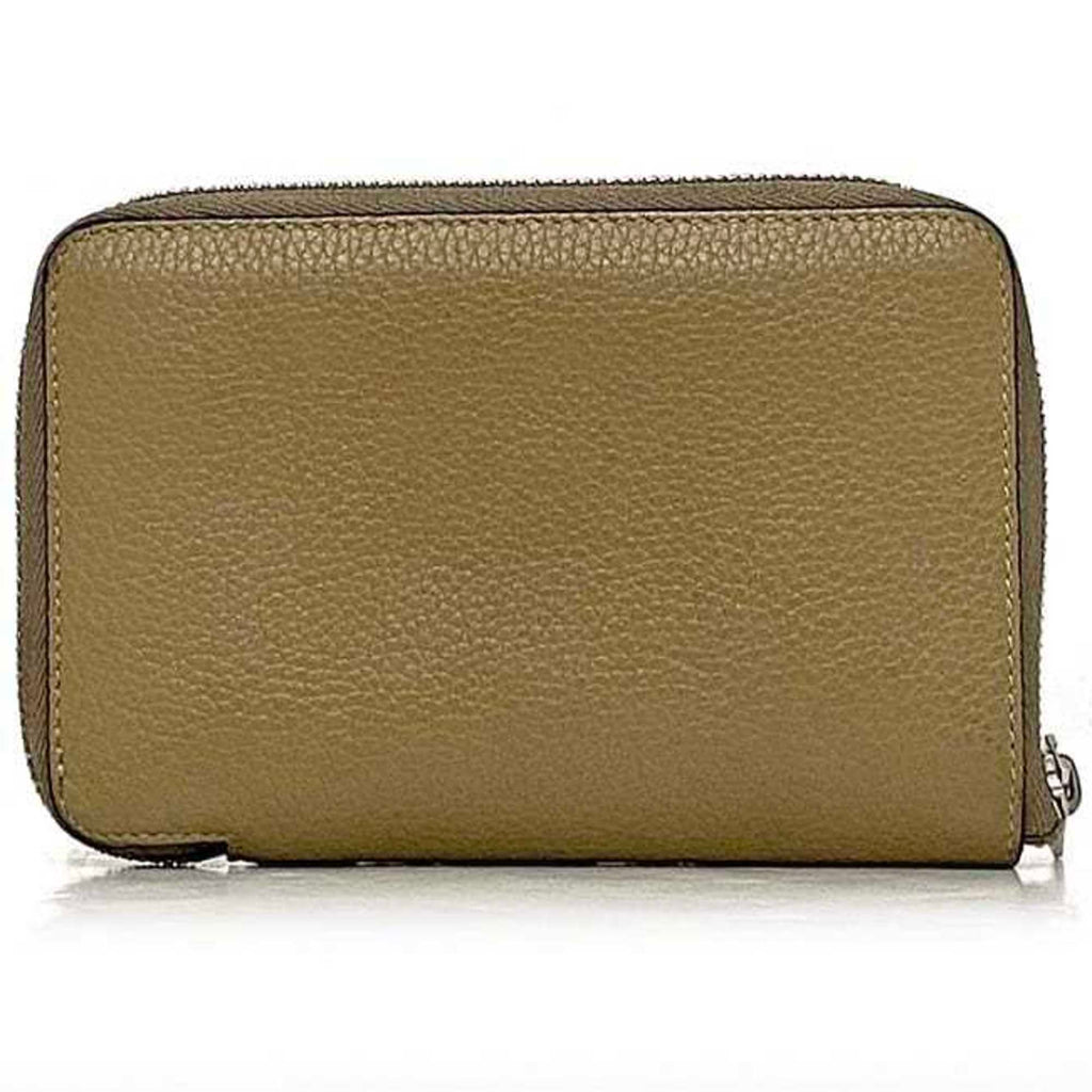 Celine Bi-fold Wallet Medium Zip Around ec-22184 Beige 104393AFE.03UN Round Leather U-PG-0188 CELINE Folding Compact Multi-function