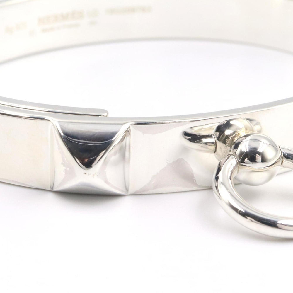 Hermes HERMES Corriendo Cyan Bracelet PM LG Bangle Accessory Silver 925 Women's Tone H115424B 00ST — Like New