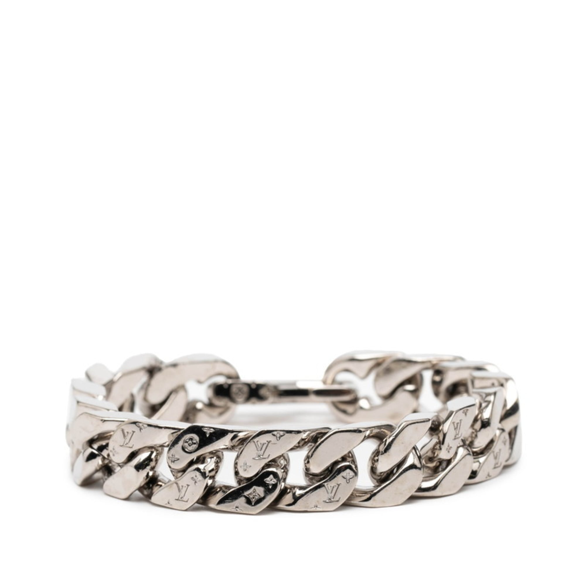 Louis Vuitton LV Chain Link Bracelet #L M69989 Silver Metal Women's LOUIS VUITTON