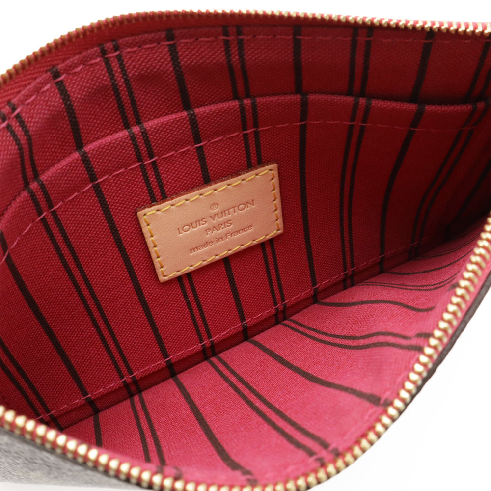 LOUIS VUITTON Monogram Neverfull PM Pouch, Multi-Pouch, Pivoine, M41245 — Like New