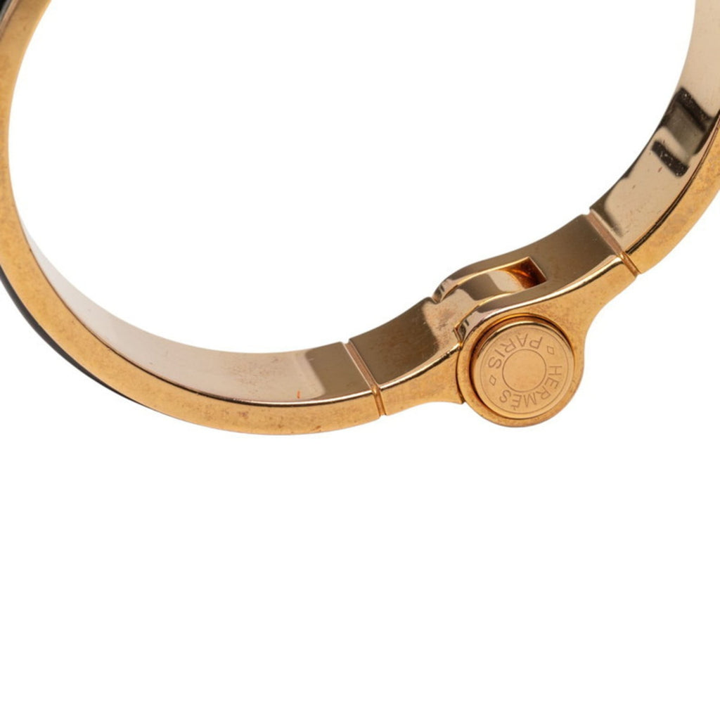 Hermès Charnière PM Bangle, Gold and Black Plated, Women's, HERMES