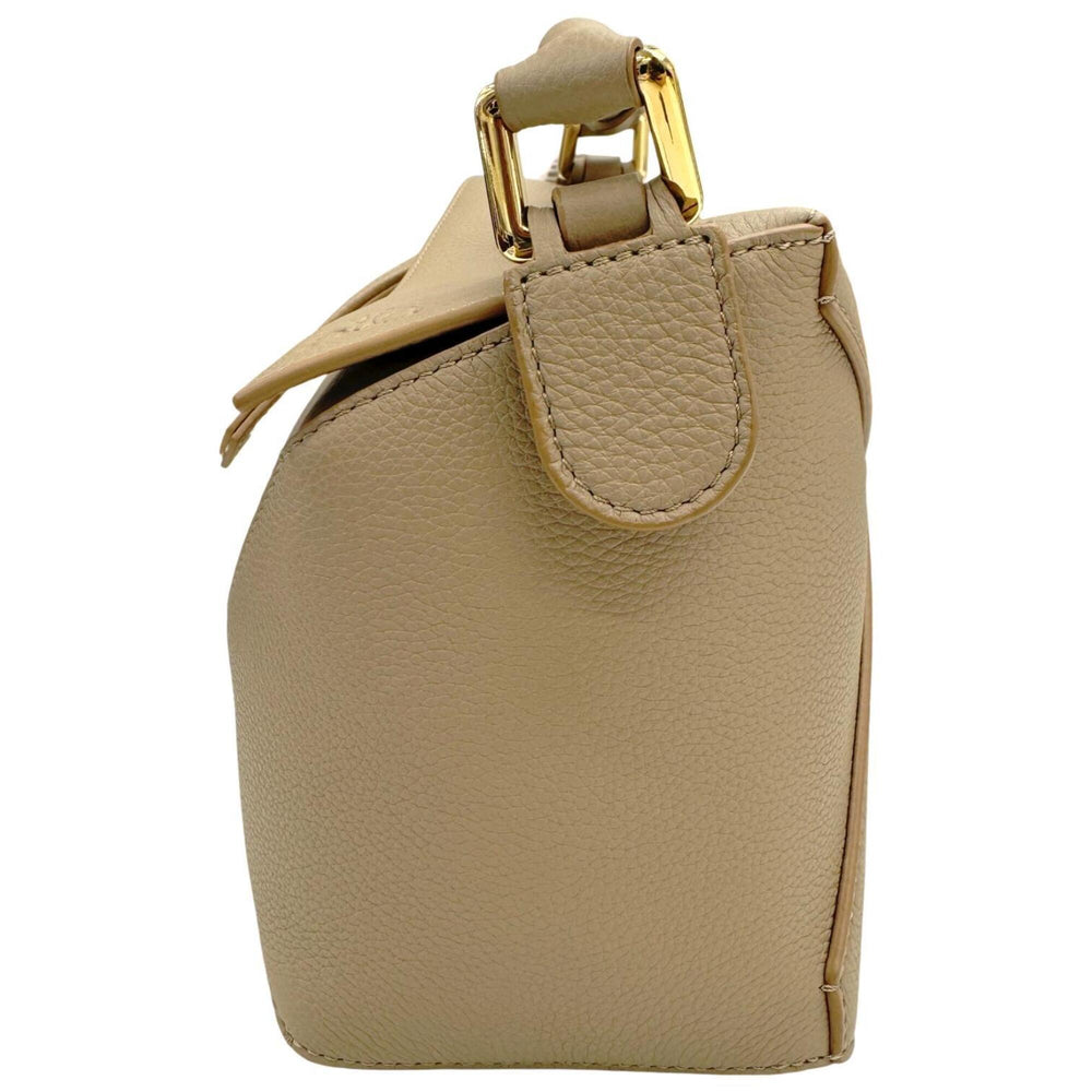 LOEWE Puzzle Edge Small A510P60X30 Sand Calfskin Shoulder Bag Handbag Gold Hardware Women's — Like New