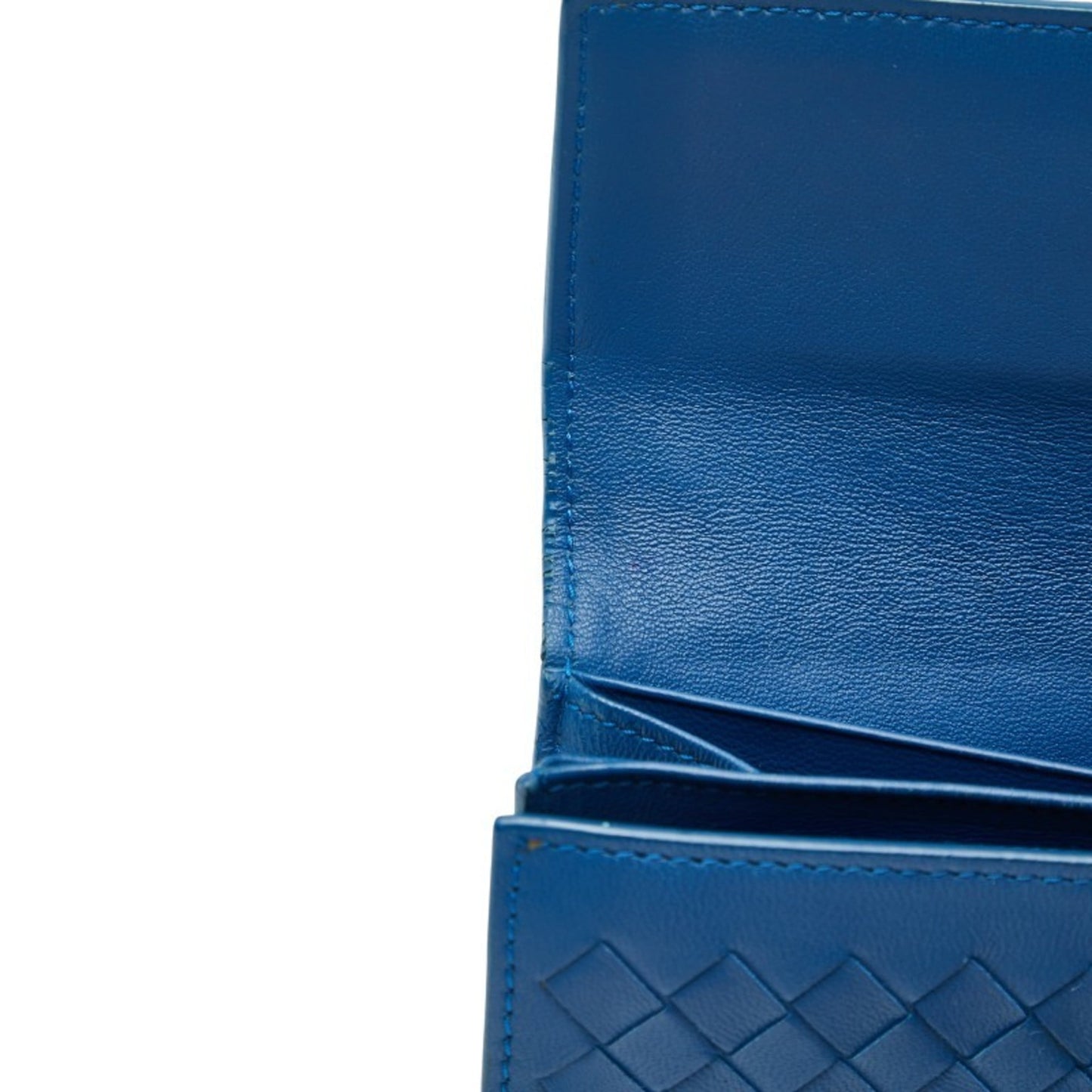 Bottega Veneta Intrecciato Long Wallet Blue Leather Women's BOTTEGAVENETA