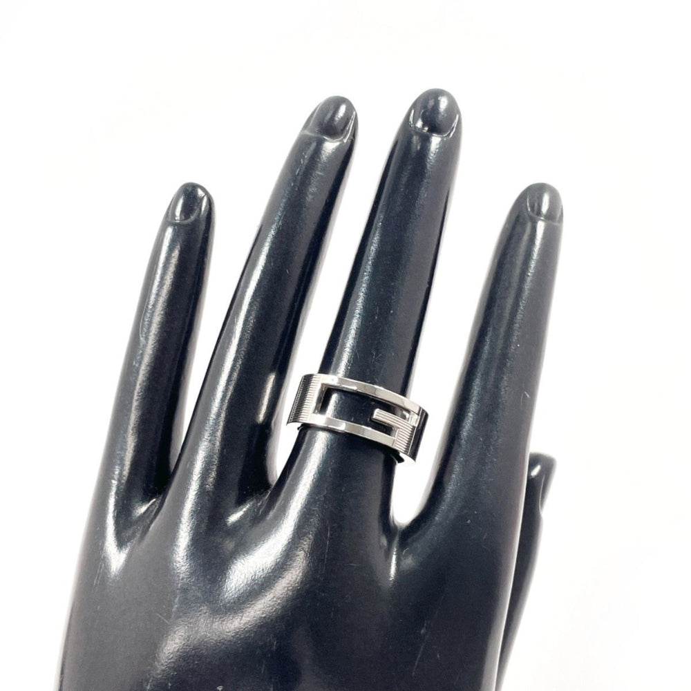 GUCCI Branded Cutout G Ring, Sterling Silver 925, 13.5cm, Unisex — Like New