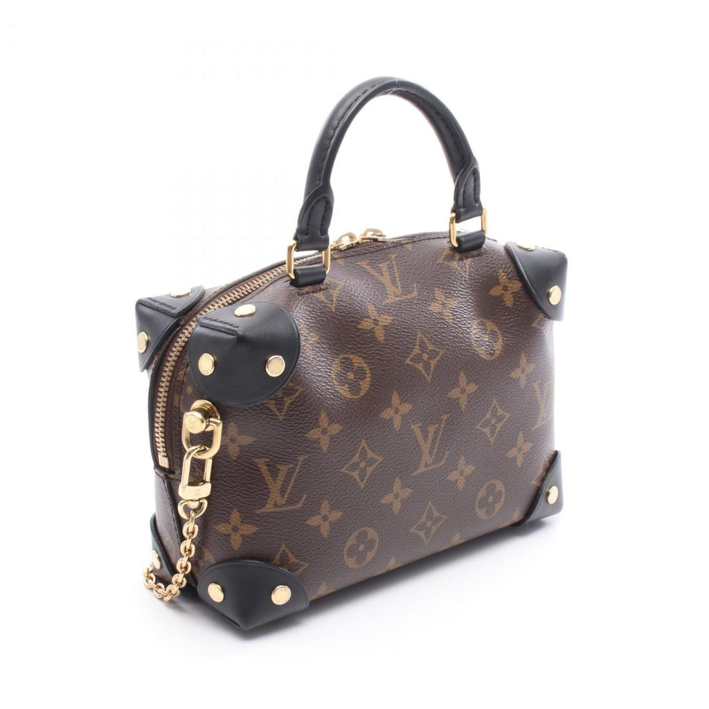 Louis Vuitton Petite Malle Souple Handbag, Coated Canvas and Leather, Monogram, Women's, Brown Black, M45571