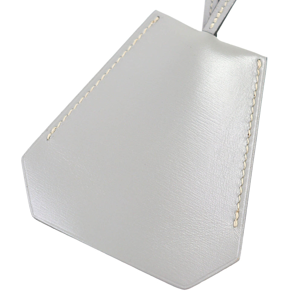 HERMES Vintage Margiela Era Clochette Leather Necklace Pendant Gray □C With Box Made in France Women's — Like New