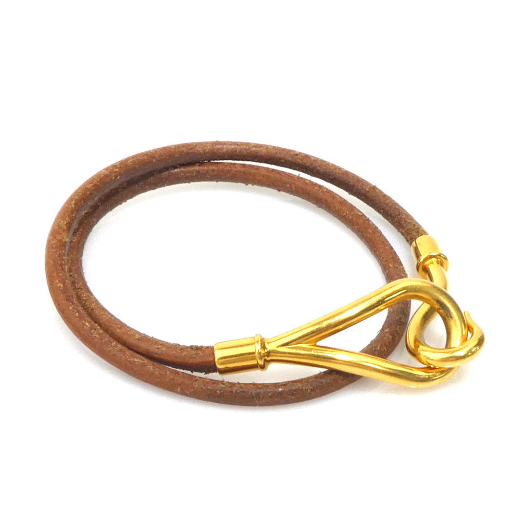 Hermes Hermès Jumbo Leather/Metal Bracelet Choker Necklace in Brown/Gold, Women's, e61269a