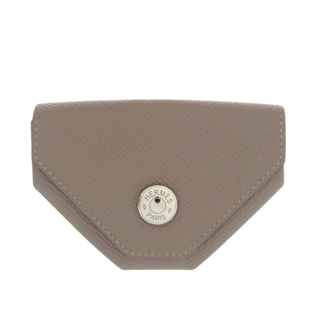 Hermes Like new Hermès Levain Quatre Epsom Leather Asphalt A Stamp (2017) Gray Wallet/Coin Case 1097