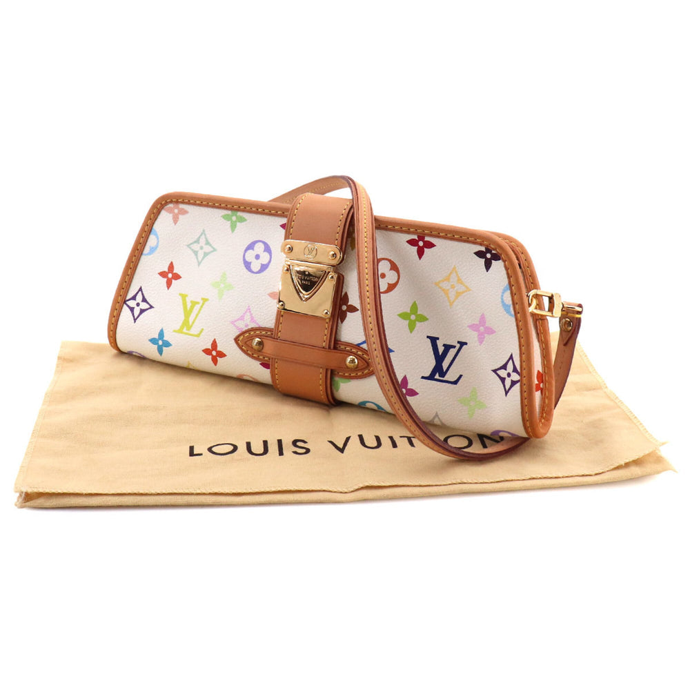 Louis Vuitton Monogram Multicolor Shirley 2-way Shoulder Clutch Handbag Blanc M40049 — Like New