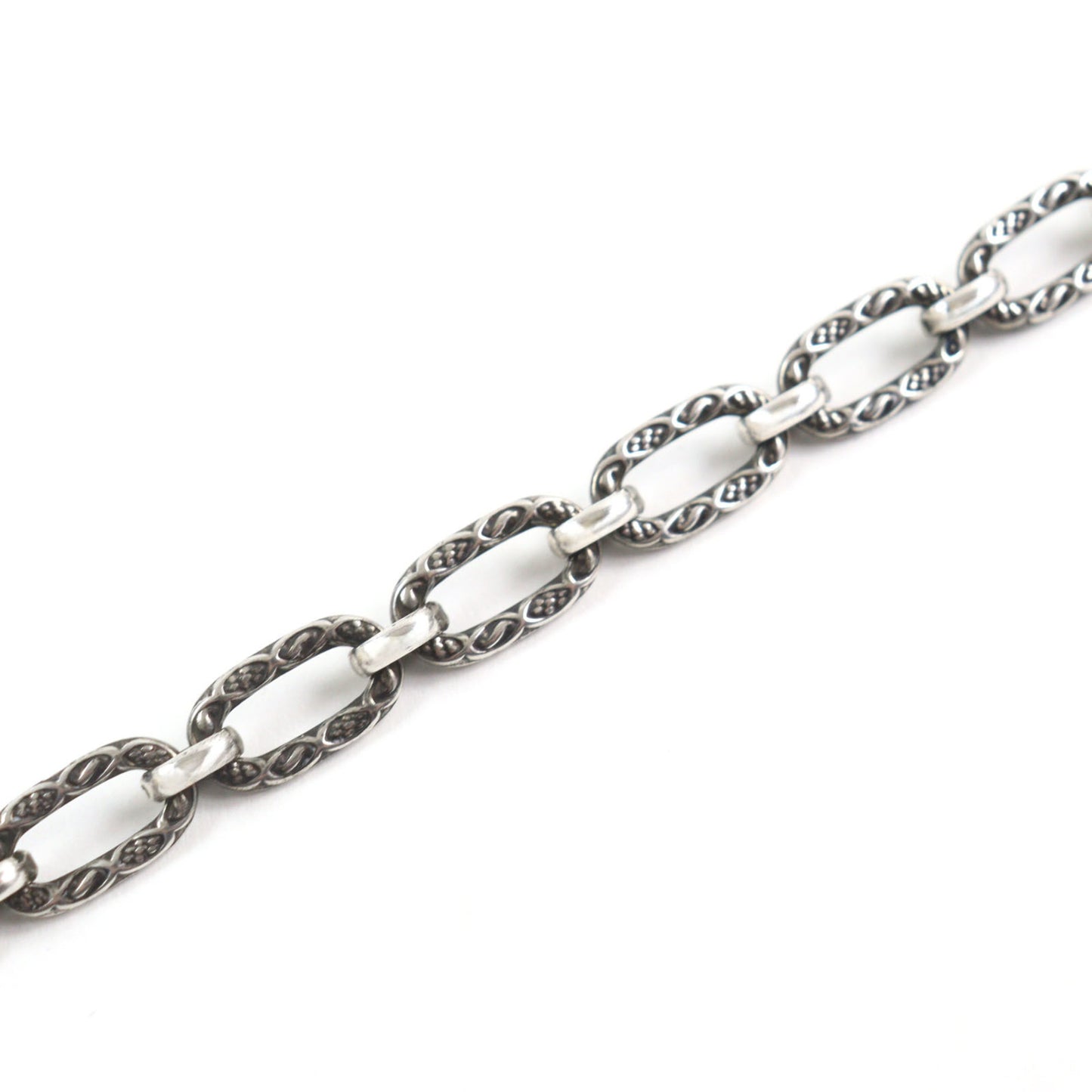 GUCCI 524890 Arabesque Interlocking G Textured Long Chain Necklace, AG925 Silver, with Box and Dust Bag, Made in Italy, Men's