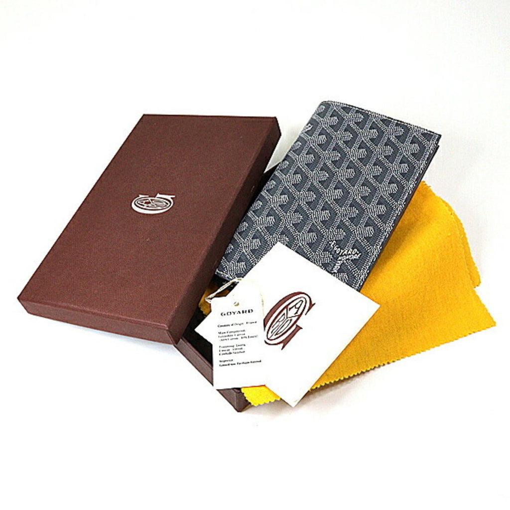 GOYARD Bi-fold Long Wallet Grey Goyardine Canvas F-04661
