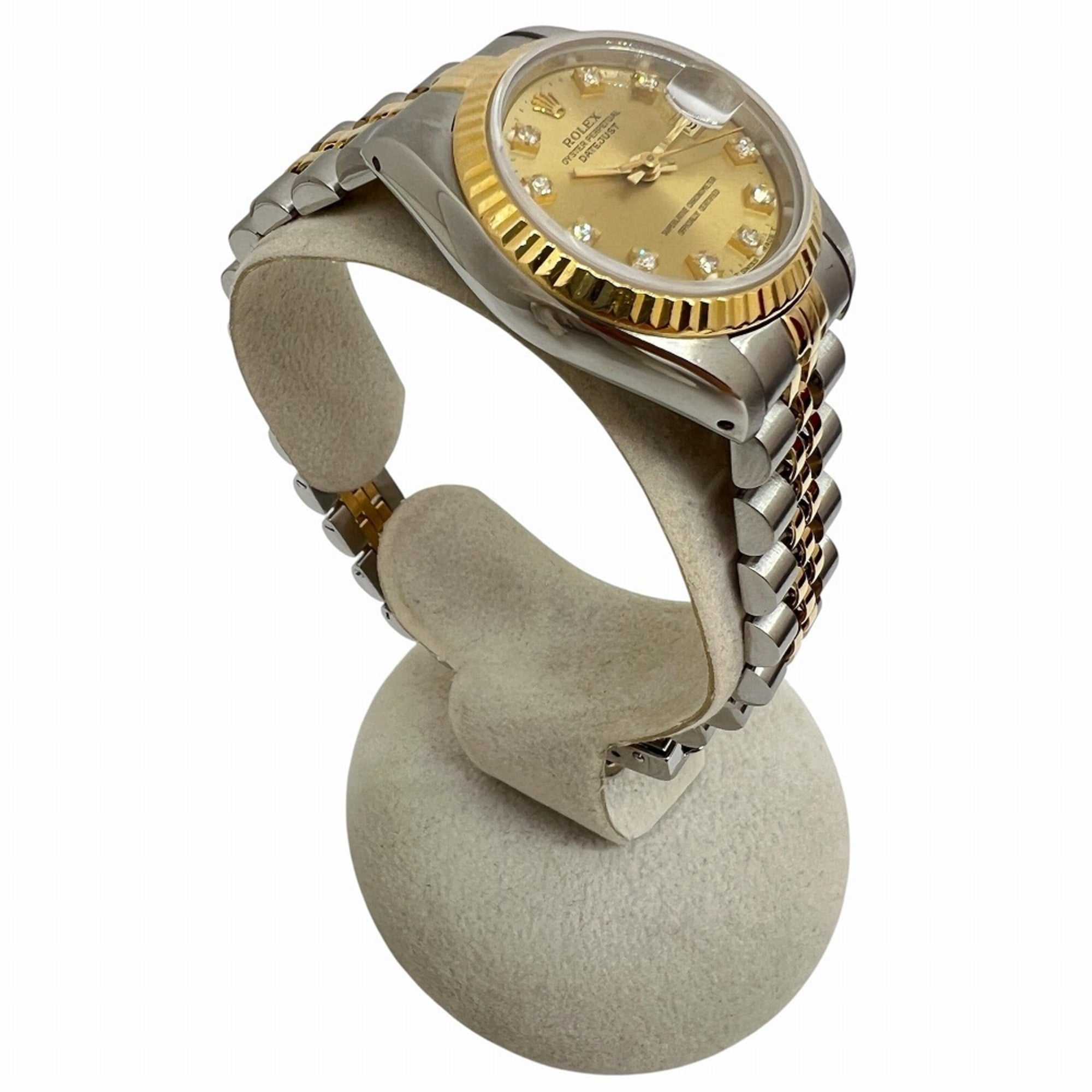 ROLEX Datejust 10P Diamond Stainless Steel 18K Yellow Gold Dial 69173G L-serial Two-tone Automatic Women's Watch — Very Good