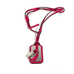 HERMES O'Kelly GM Accessories Long Necklace Swift Leather Women's Rose Mexico Pink — Like New
