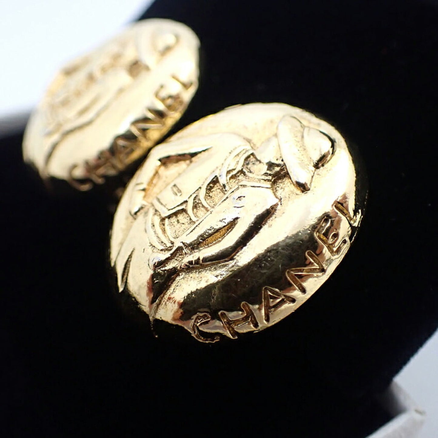 CHANEL Mademoiselle Gold-Plated Earrings j92-13