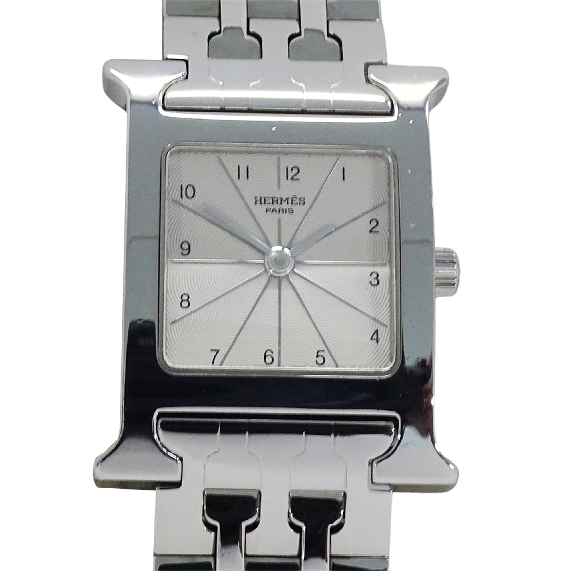 Hermes HERMES Women's Watch, Brand H-Watch, Quartz, Stainless Steel (SS), HH1.210, Silver/Ivory — Good