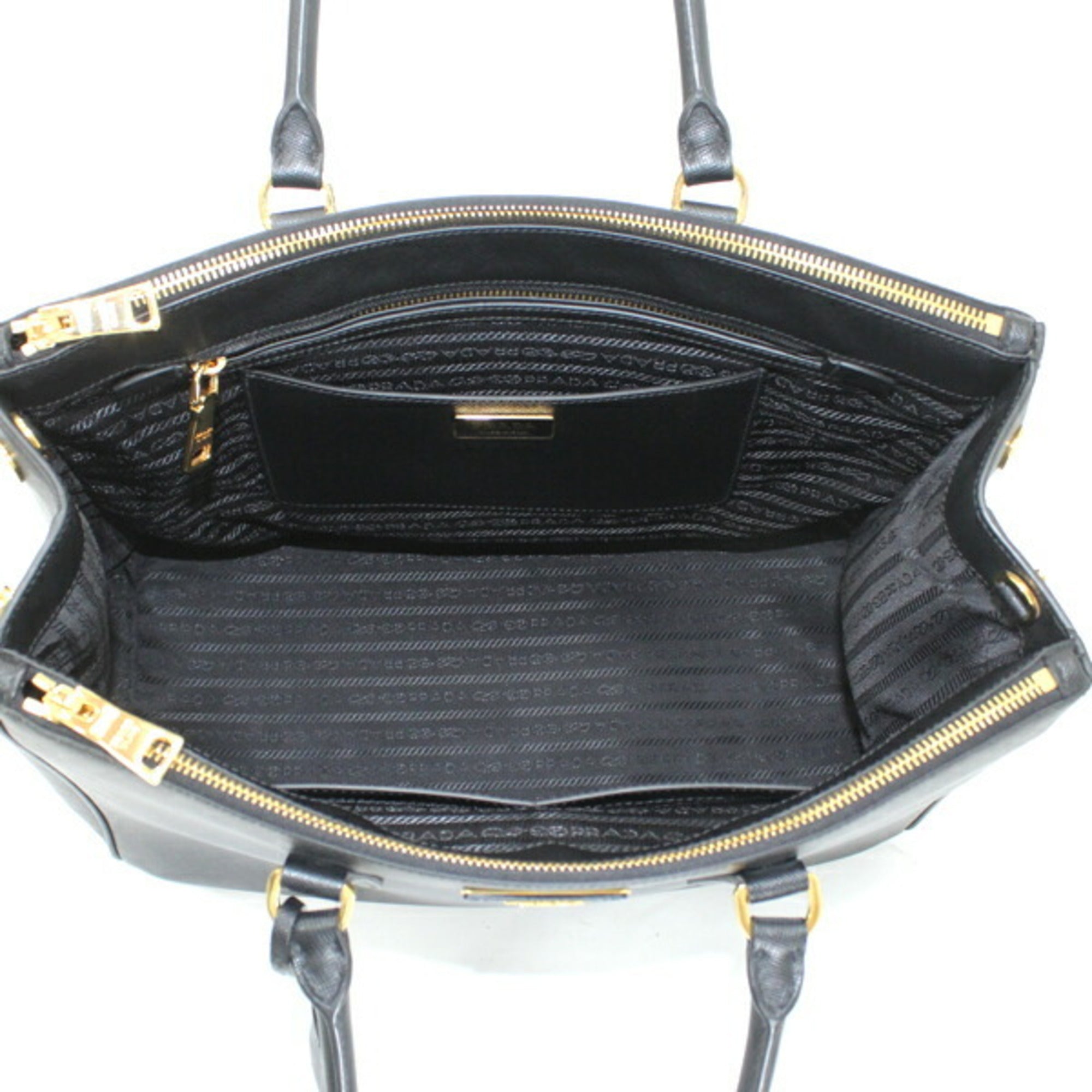 Prada Galleria handbag, tote bag, shoulder Saffiano leather, black, women's, 1BA786 NERO T5896 — New - Store Return