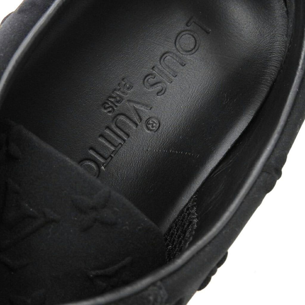 Louis Vuitton Stellar Line Shoes Monogram Embossed Sneakers Approx. 22cm Suede Black