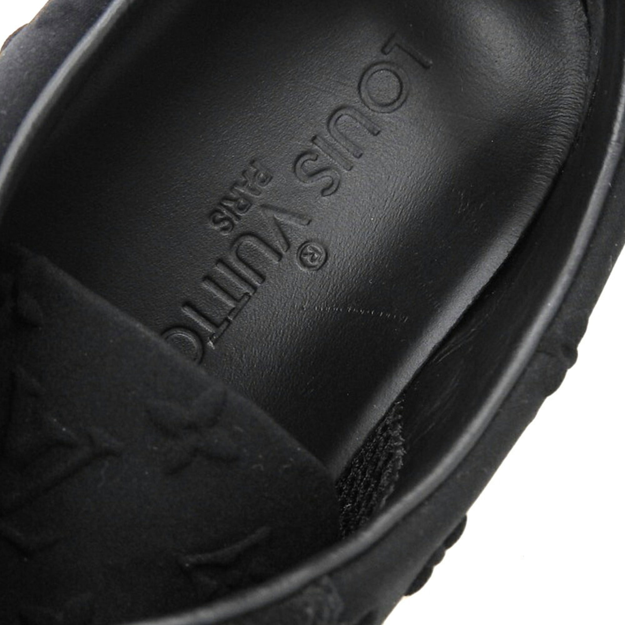 Louis Vuitton Stellar Line Shoes Monogram Embossed Sneakers Approx. 22cm Suede Black