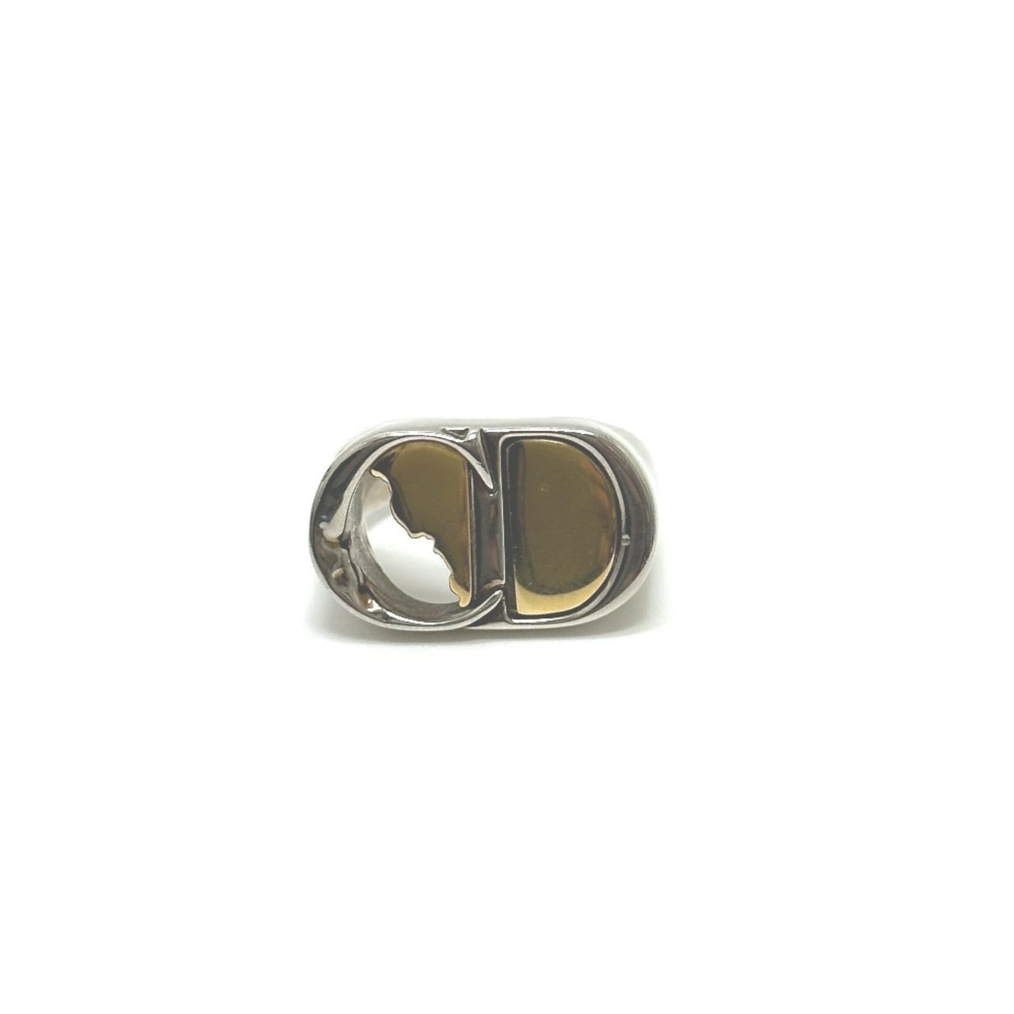 Christian Dior Dior CD Fashion Accessory Jewelry Cursive Ring, Women's, Silver