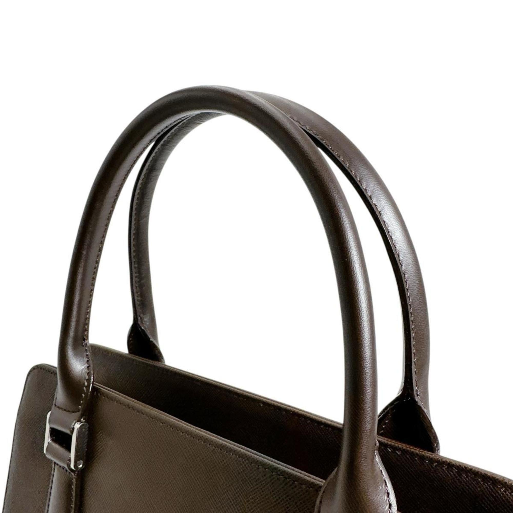 Burberry Nova Check Leather Handbag in Brown
