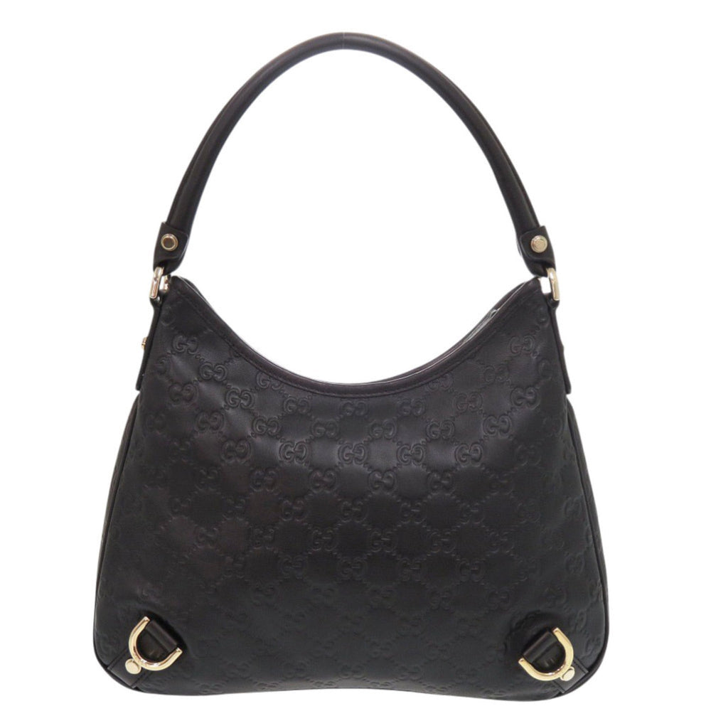 Like new Gucci Abbey Guccissima 13078 one-shoulder bag in black leather. 0282 GUCCI — Like New