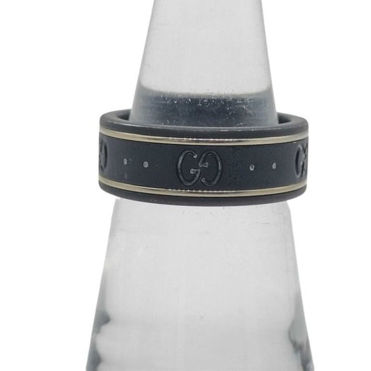 GUCCI GG Icon Ring in Black and Gold with Ceramic for Women