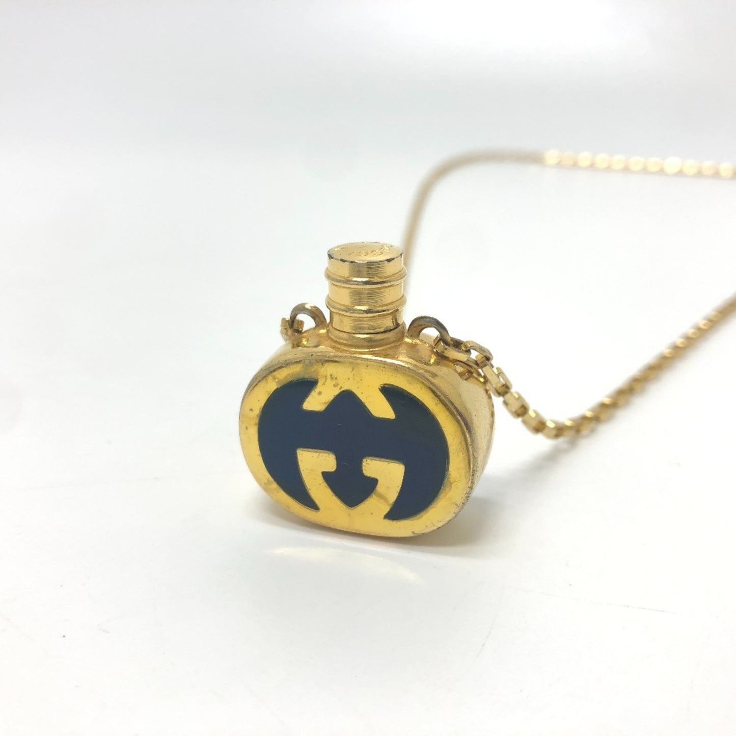 GUCCI GG Perfume Bottle Chain Necklace Accessory Small Item GP Women's Gold