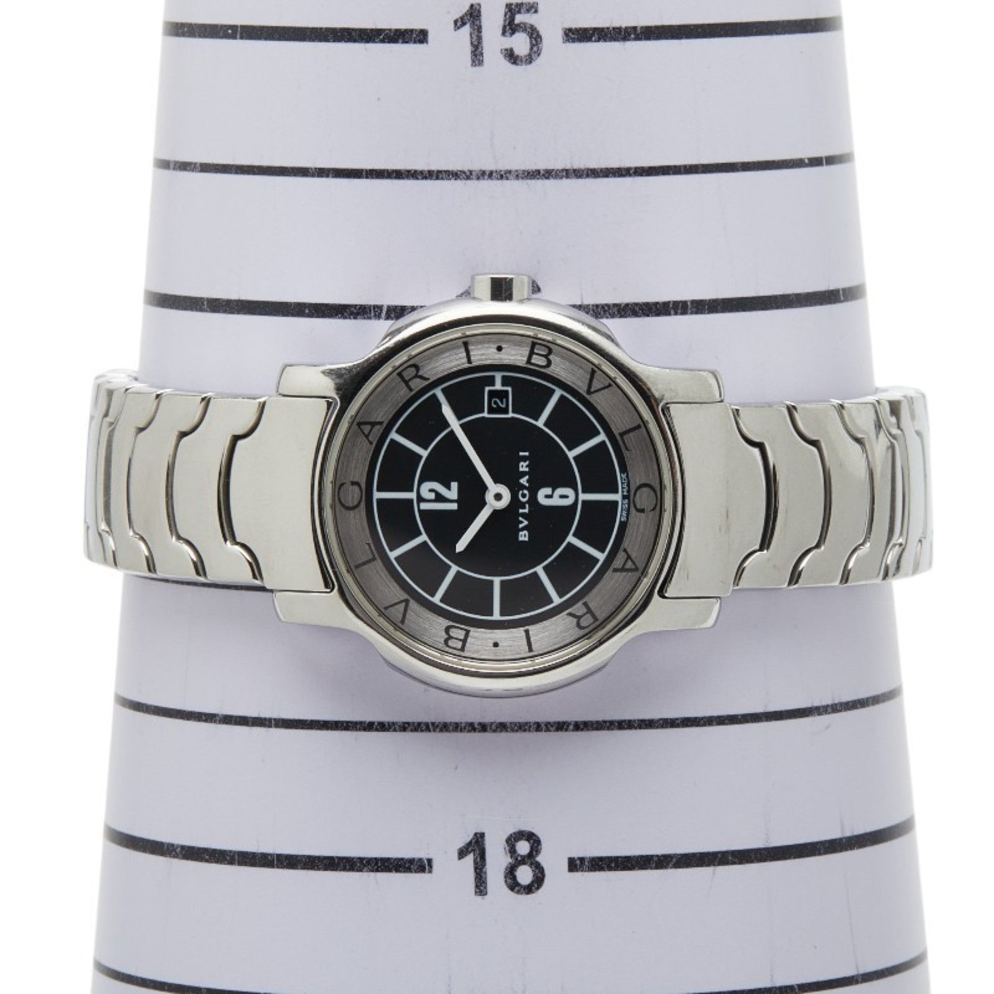 Bvlgari Solotempo ST29S Quartz Watch with Black Dial and Stainless Steel, Women's — Good