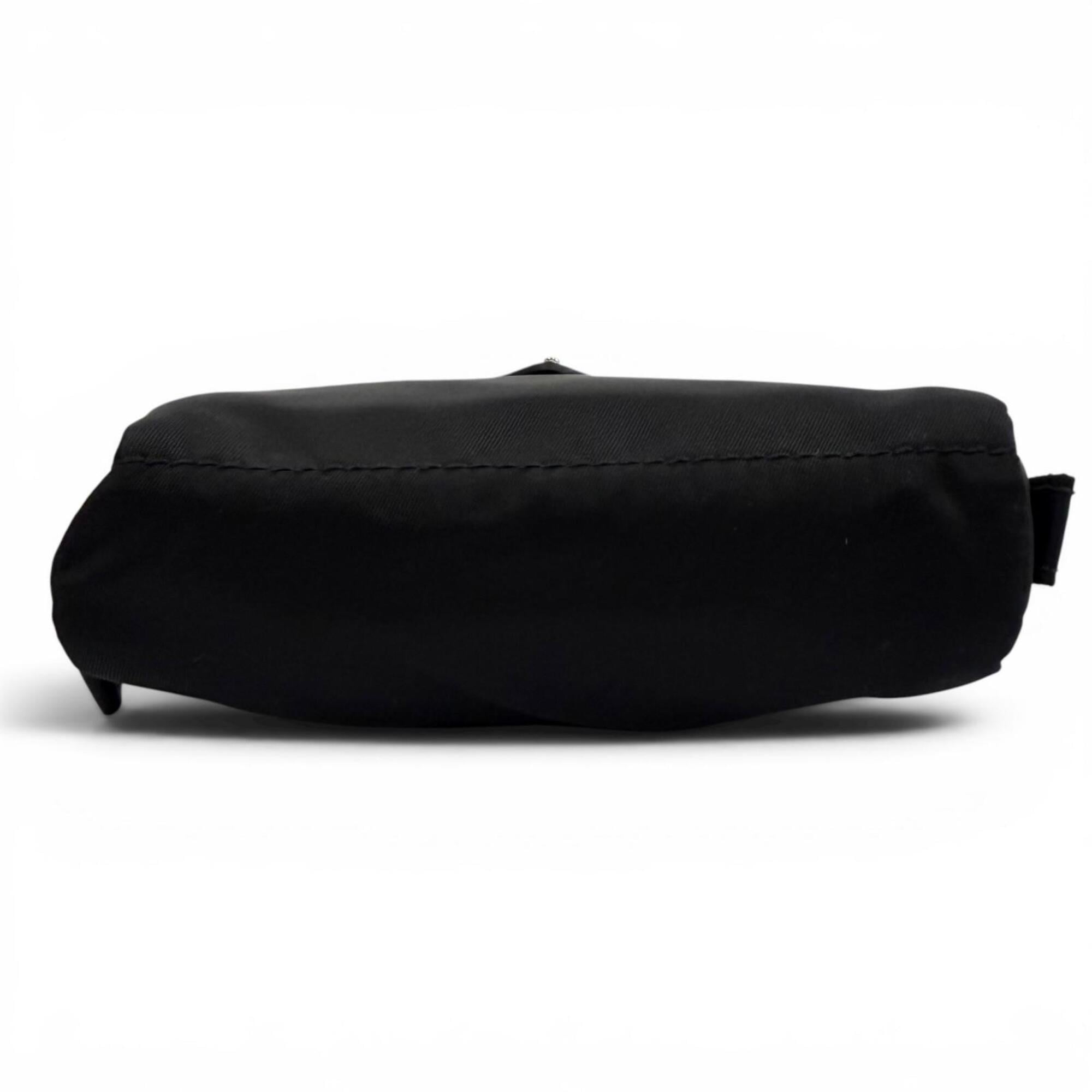 PRADA 1ND339 Micro Re-Nylon Pouch with FRID Tag, Triangle Logo, Cosmetic Pouch, Black, Made in Italy, Women's, Dust Bag — Like New