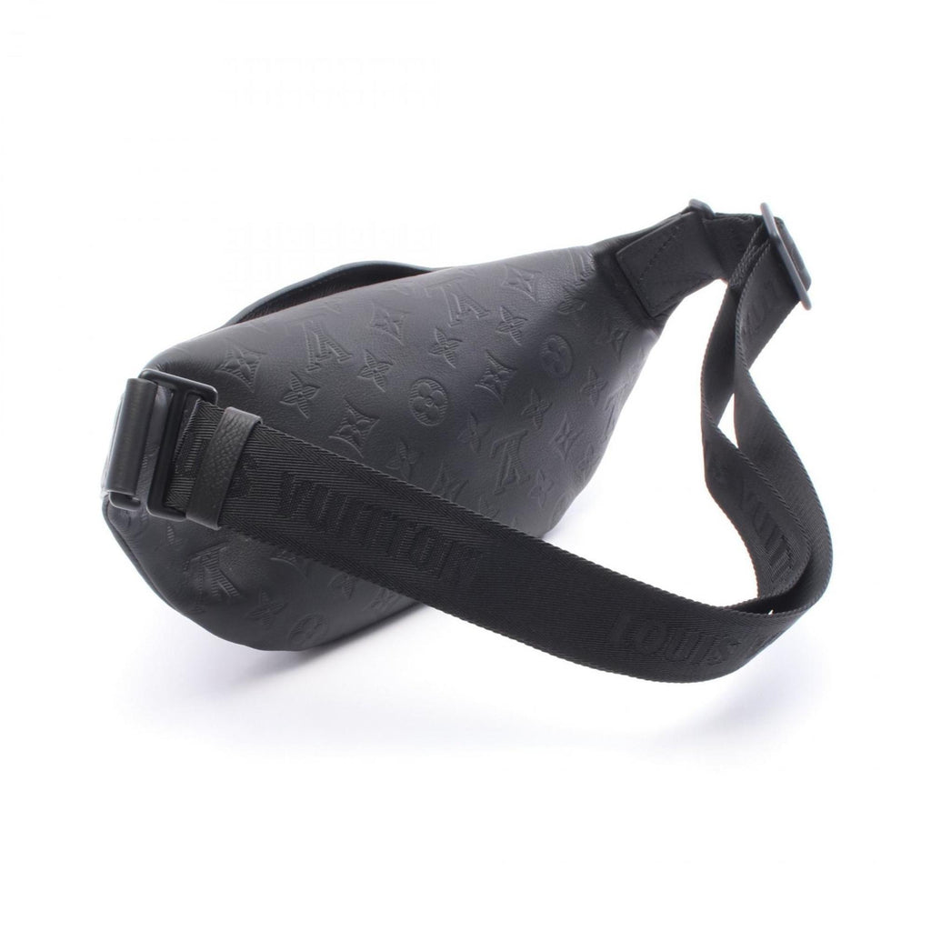 Louis Vuitton Rush Bum Bag, Waist Body Leather Monogram Shadow, Men's, Black, M47058