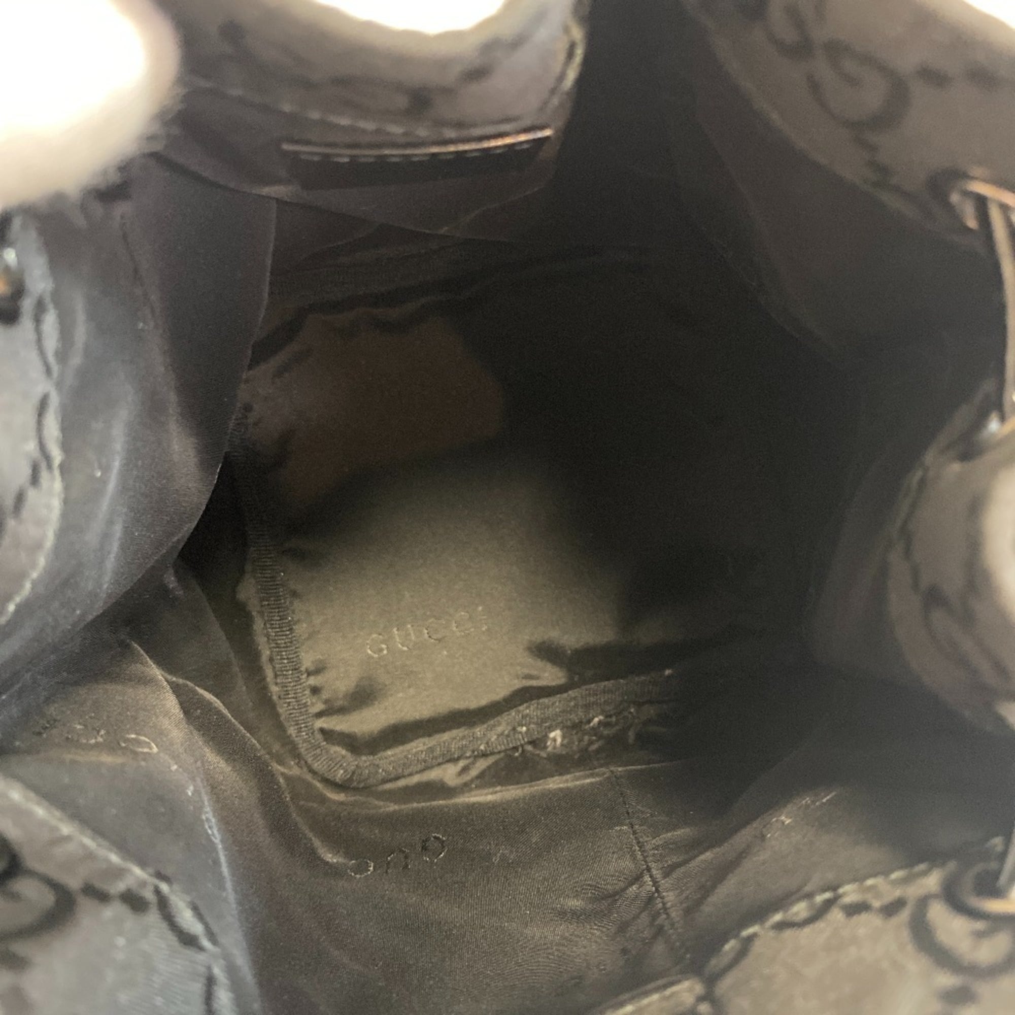 GUCCI 039 0973 002113 Vanity Pouch with GG Pattern, Black