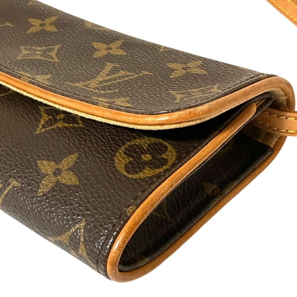 LOUIS VUITTON Louis Vuitton Pochette Twin PM Monogram Shoulder Bag M51854 Brown Women's — Like New