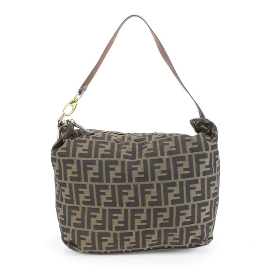 Fendi Zucca Hobo Shoulder Bag, Handbag, Brown Leather, Women's