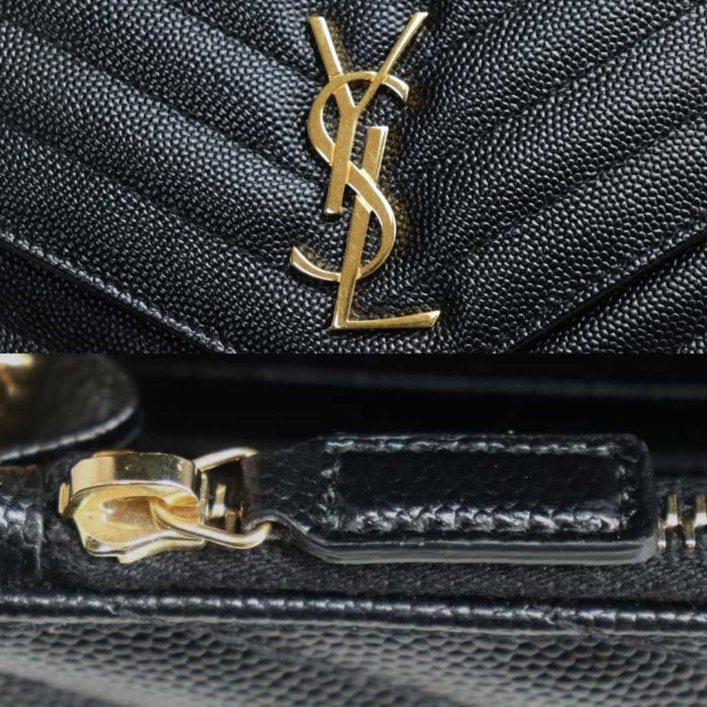 SAINT LAURENT Cassandra Chain Wallet Shoulder Bag Black 393953 Women's