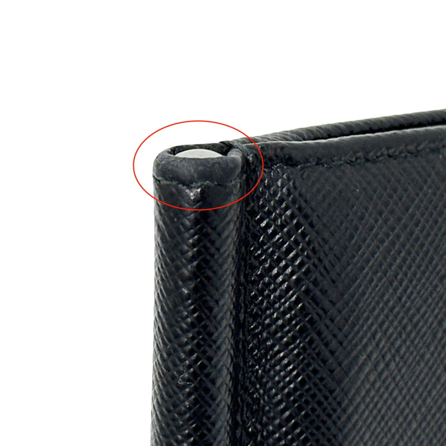 Prada Men's Saffiano NERO Money Clip 2MN077 Bifold Wallet with Triangle Logo