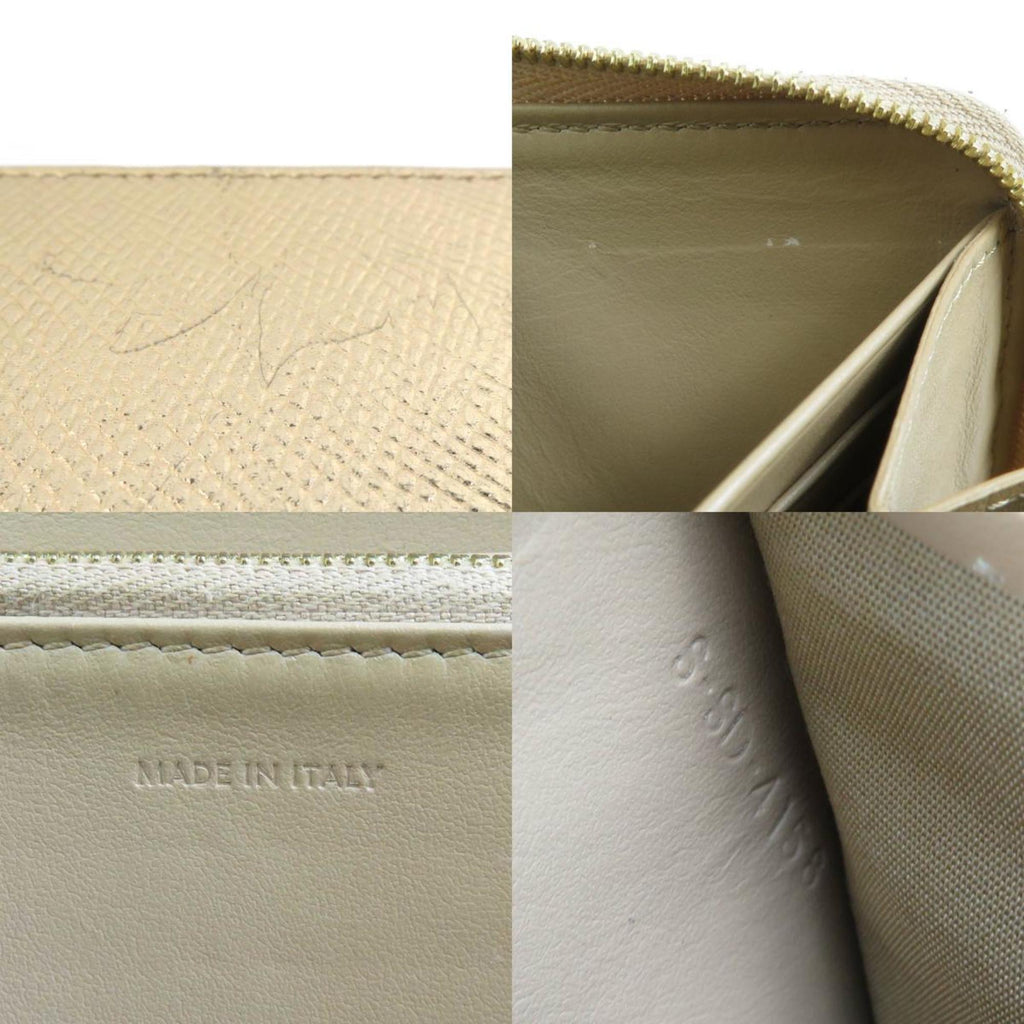 CELINE Round Long Wallet Leather Gold Men's Women's 55790g